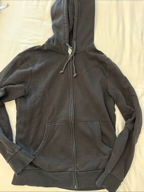 Old Navy Black Zip Hoodie with Drawstring